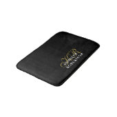 Tapis De Bain Monogram Black Gold White Minimalist Men Elegant  (Angle)