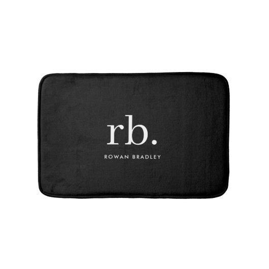 Tapis De Bain Monogram Classic Elegant Minimum Black and White (Devant)