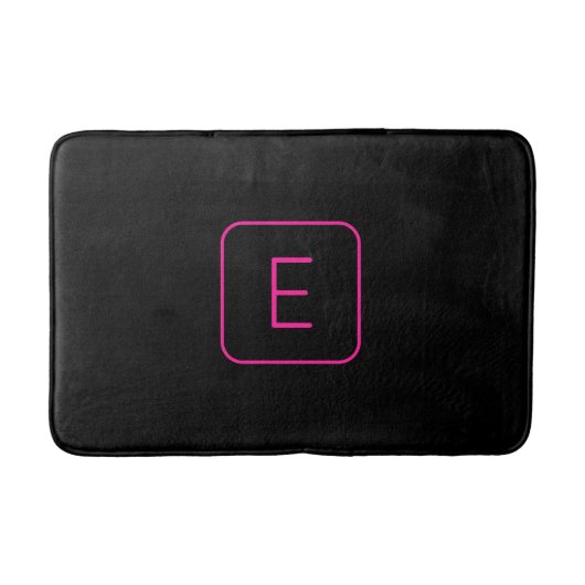 Tapis De Bain Monogram de Styled | Pink & Black (Devant)