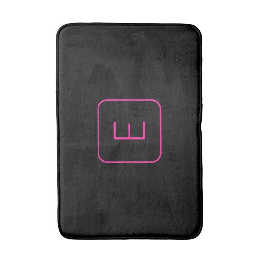 Tapis De Bain Monogram de Styled | Pink & Black (Devant (Vertical))