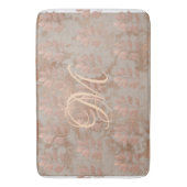 Tapis De Bain Monogram Faux Rose Gold motif Mat de bain (devant Vertical)