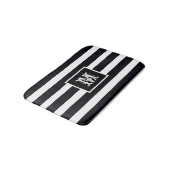 Tapis De Bain Monogram Initial Modern Classic Black And White (Angle)