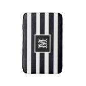 Tapis De Bain Monogram Initial Modern Classic Black And White (Devant (Vertical))