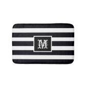 Tapis De Bain Monogram Initial Modern Classic Black And White (Devant)