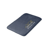 Tapis De Bain Monogram Minimalist Dusty Navy Blue Gold White Man (Angle)
