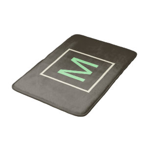 Tapis De Bain Monogram Mint Chocolate Chip Géométrique