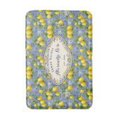 Tapis De Bain Monogram Name Lemon Blue French Country Tile  (Devant (Vertical))