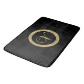 Tapis De Bain Monogram V, élégant script doré (Angle)