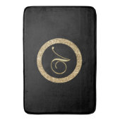 Tapis De Bain Monogram V, élégant script doré (devant Vertical)