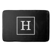 Tapis De Bain Monograme de Black White Framed Initial (Devant)