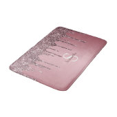 Tapis De Bain Monogramme à goutte à goutte Rose or rose Parties (Angle)