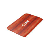 Tapis De Bain Monogramme à motif rayé aztèque orange rustique (Angle)
