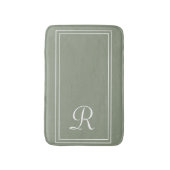 Tapis De Bain Monogramme à rayures blanches blanches sur mesure (Devant (Vertical))