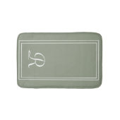 Tapis De Bain Monogramme à rayures blanches blanches sur mesure (Devant)