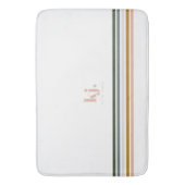 Tapis De Bain Monogramme à rayures rétro chic (devant Vertical)