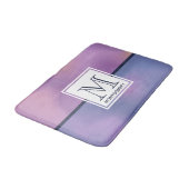 Tapis De Bain Monogramme Abstrait moderne violet et rose (Angle)