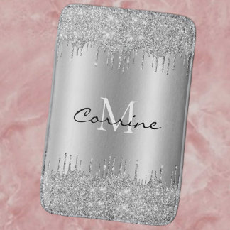 Tapis De Bain Monogramme Antique Parties scintillant à goutte d'
