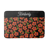Tapis De Bain Monogramme aquarelle florale rouge (Devant)