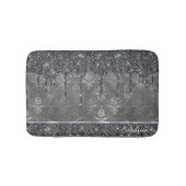 Tapis De Bain Monogramme Argent Parties scintillant noire en mét (Devant)