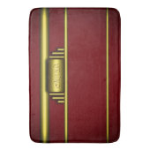Tapis De Bain monogramme Art déco sur or et marron de luxe (devant Vertical)
