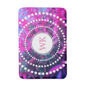 Tapis De Bain Monogramme art succulent assez rose et pourpre (Devant (Vertical))