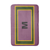 Tapis De Bain Monogramme Automne violet jaune vert (Devant (Vertical))