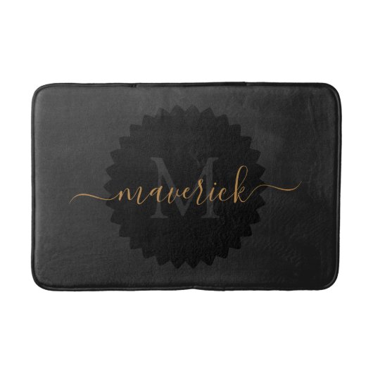 Tapis de bain monogramme avec style de nom personn (Devant)