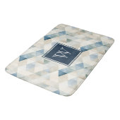 Tapis De Bain Monogramme Bain Motif Abstrait Bleu Tranquil Beach (Angle)