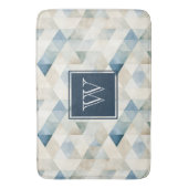 Tapis De Bain Monogramme Bain Motif Abstrait Bleu Tranquil Beach (devant Vertical)