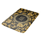 Tapis De Bain Monogramme Black Gold Classy Élégant Motif (Angle)