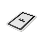 Tapis De Bain Monogramme blanc et noir moderne (Angle)