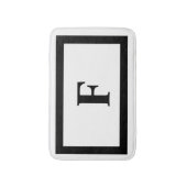 Tapis De Bain Monogramme blanc et noir moderne (Devant (Vertical))
