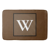 Tapis De Bain Monogramme blanc marron (Devant)