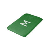 Tapis De Bain Monogramme blanc minimal sur vert (Angle)