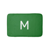 Tapis De Bain Monogramme blanc minimal sur vert (Devant)