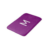 Tapis De Bain Monogramme blanc minimal sur violet (Angle)