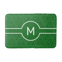 Monogramme blanc moderne sur vert géométrique