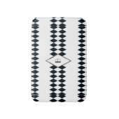 Tapis De Bain Monogramme blanc noir de motif de harlequin (Devant (Vertical))