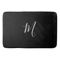 MONOGRAMME BLANC SOLIDE CHIC DU BAIN MAT_BLACK