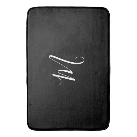 TAPIS DE BAIN MONOGRAMME BLANC SOLIDE CHIC DU BAIN MAT_BLACK (devant Vertical)