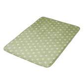 Tapis De Bain Monogramme blanc vert chic (Angle)