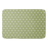 Tapis De Bain Monogramme blanc vert chic (Devant)