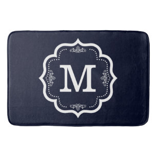 Tapis De Bain Monogramme bleu