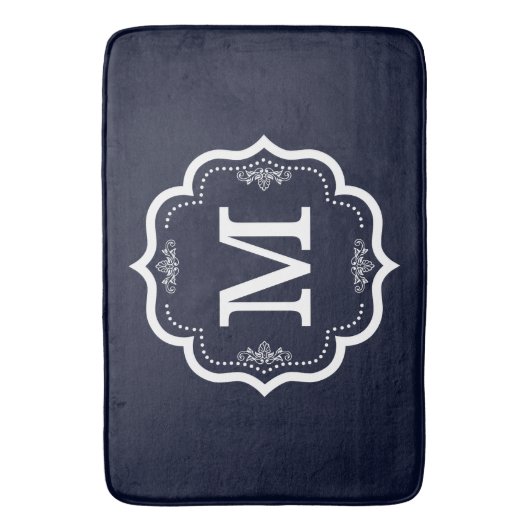 Tapis De Bain Monogramme bleu (devant Vertical)