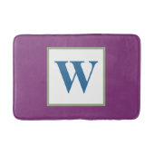 Tapis De Bain Monogramme bleu prune (Devant)