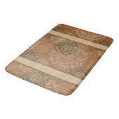Tapis De Bain Monogramme Boho foncé rouille Mandalas (Angle)