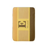 Tapis De Bain Monogramme Brown Jaune Élégant (Devant (Vertical))