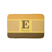 Tapis De Bain Monogramme Brown Jaune Élégant (Devant)