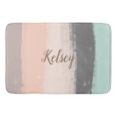 Tapis De Bain Monogramme Brush Strokes Colorée | (Devant)