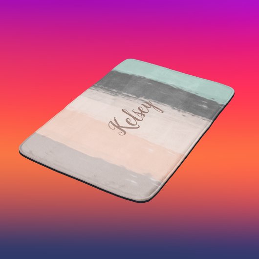 Tapis De Bain Monogramme Brush Strokes Colorée |